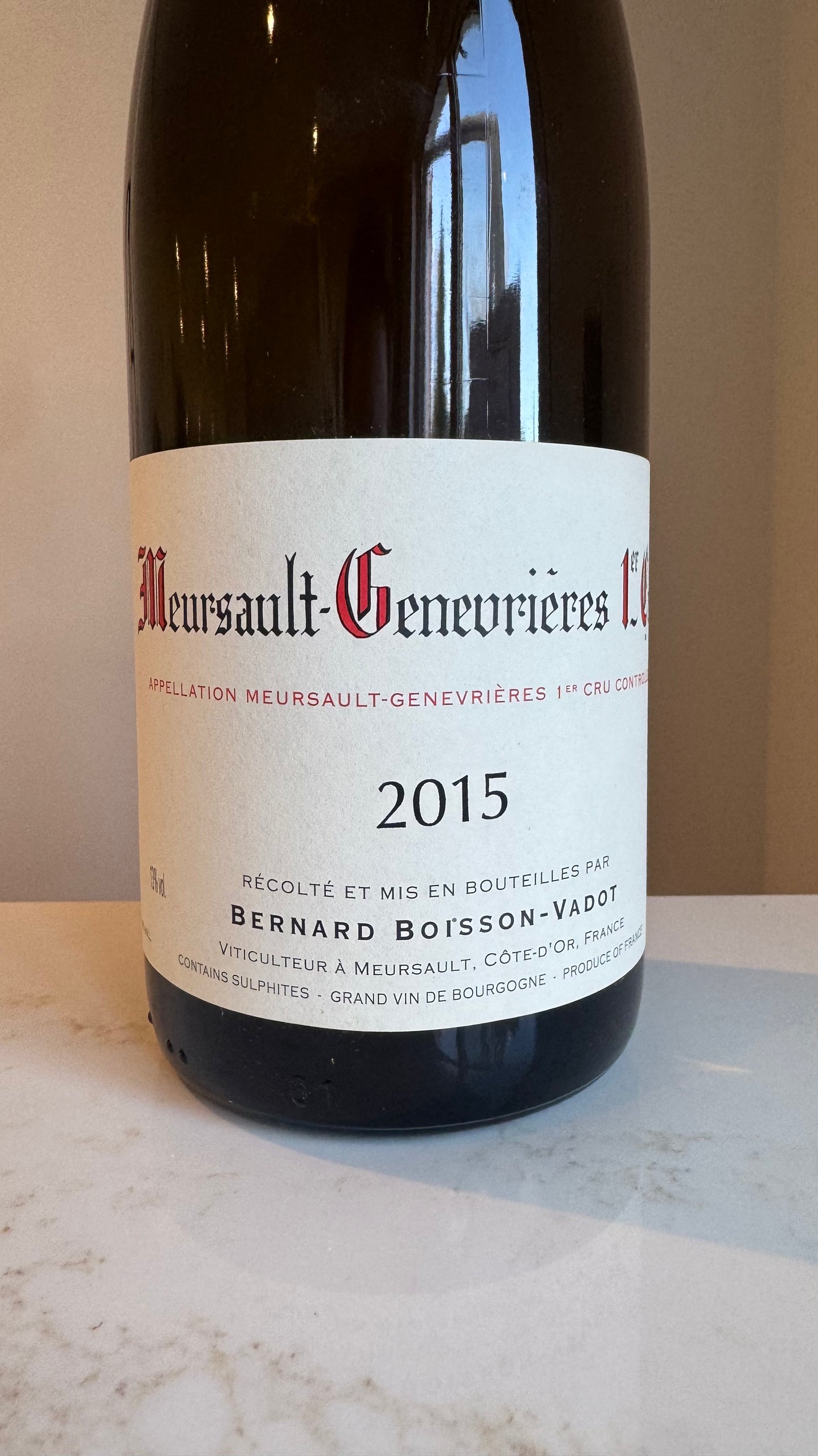 Domaine Boisson-Vadot Meusault-Genevrières Premier Cru 2015