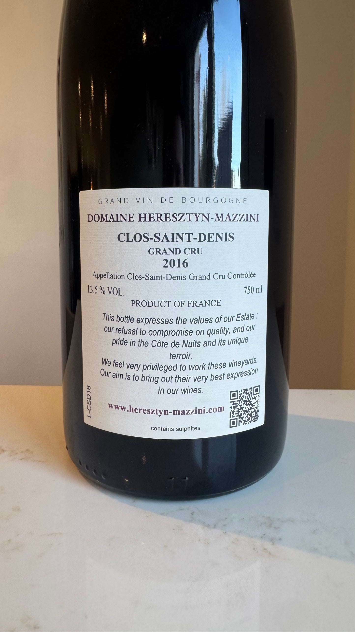 Domaine Heresztyn-Mazzini Clos-Saint-Denis Grand Cru 2016