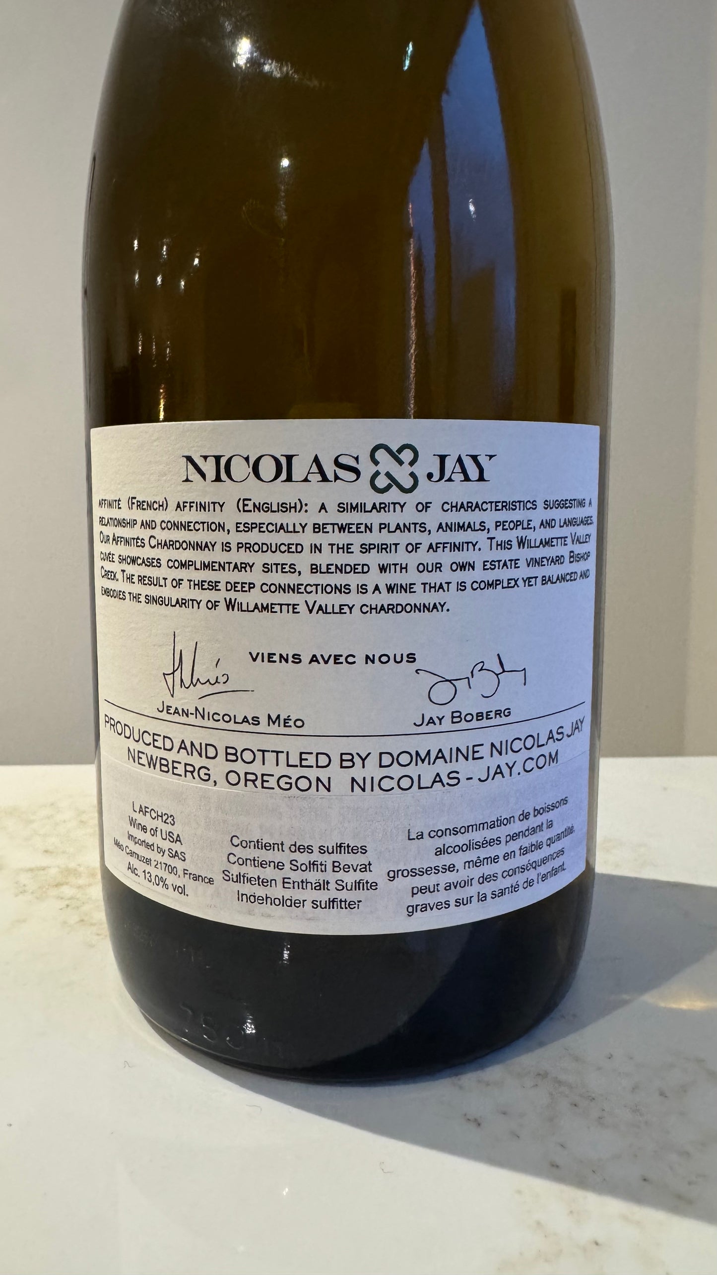 Nicolas Jay Affinité Chardonnay Oregon 2023