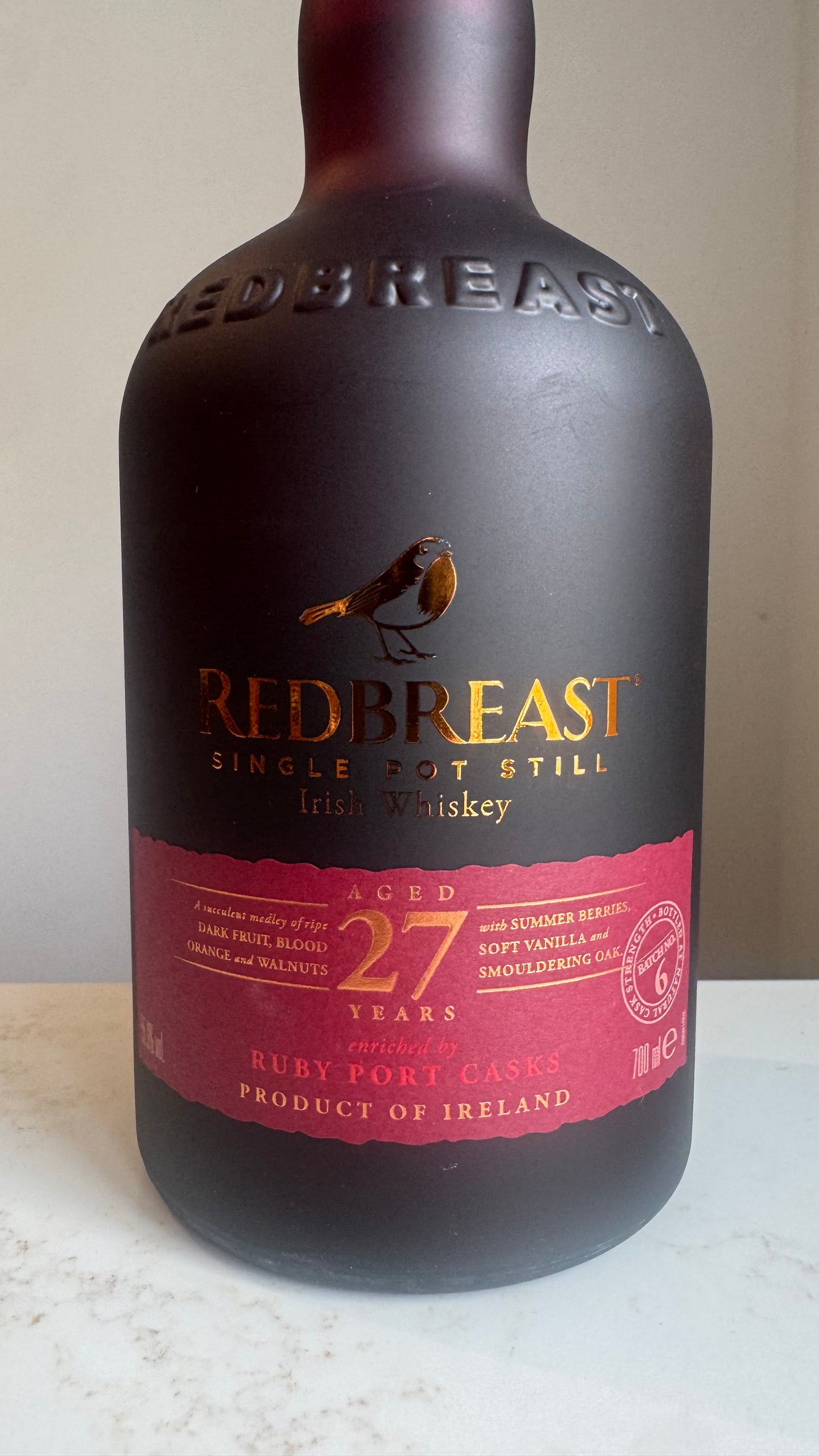 Redbreast Single Pot Still Pipe 27 ans 54,60%